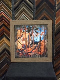 abstract painting framed with custom picture frame samples